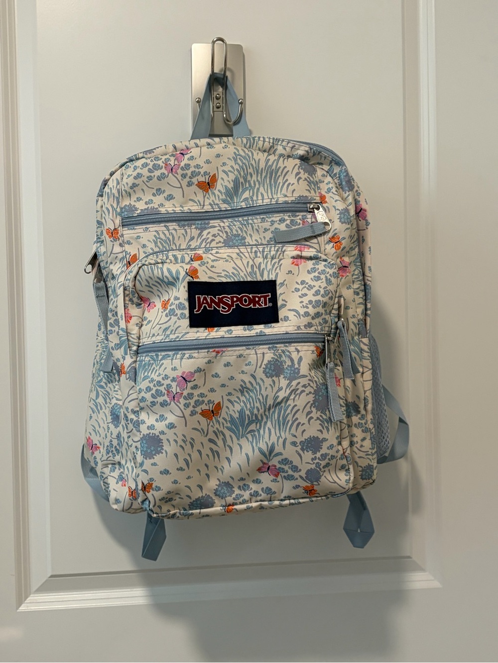 JanSport Light Blue Floral Print Backpack